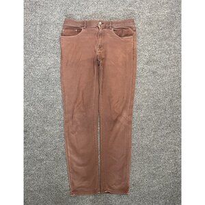 Faherty Mens Brown Slim Fit Pants Size 31 With Cotton Blend